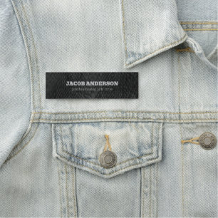Fake Black Snakeskin  Name Tag