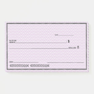 Fake Blank Check Post-it Notes