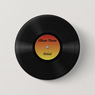 Fake Custom Vinyl Record 2 Inch Round Button