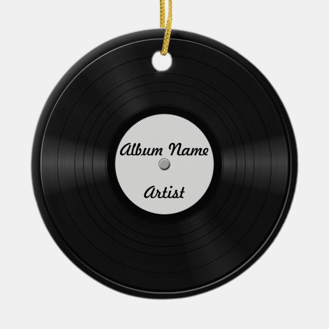 Fake Custom Vinyl Record Ceramic Ornament (Front)
