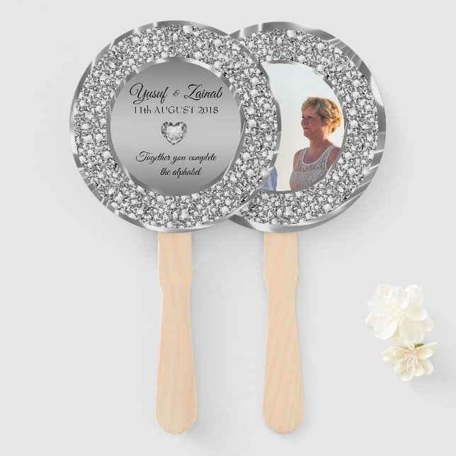 Fake Diamonds Anniversary  Hand Fan (Front and Back)