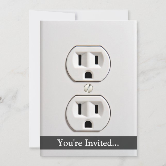 Fake Electrical Outlet Invitation (Front)