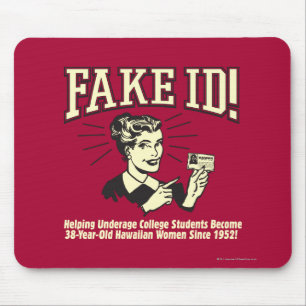 Fake ID: Underage College Hawaiian Mouse Pad
