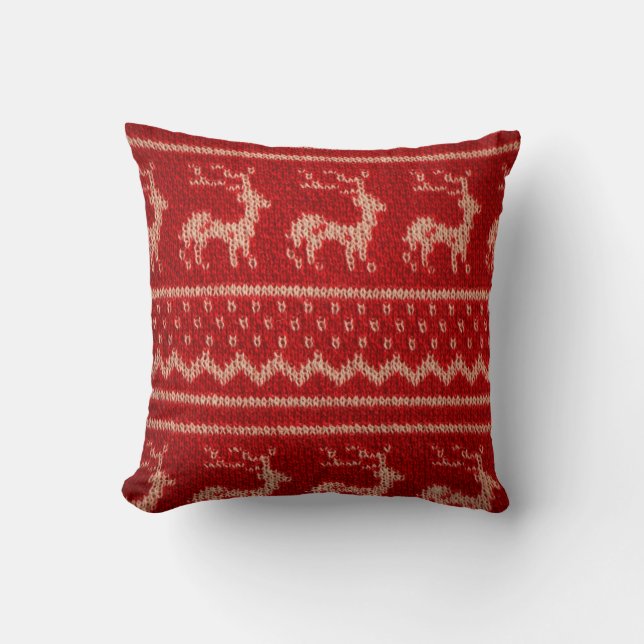 Fake Knitwear Christmas Pillow (Front)