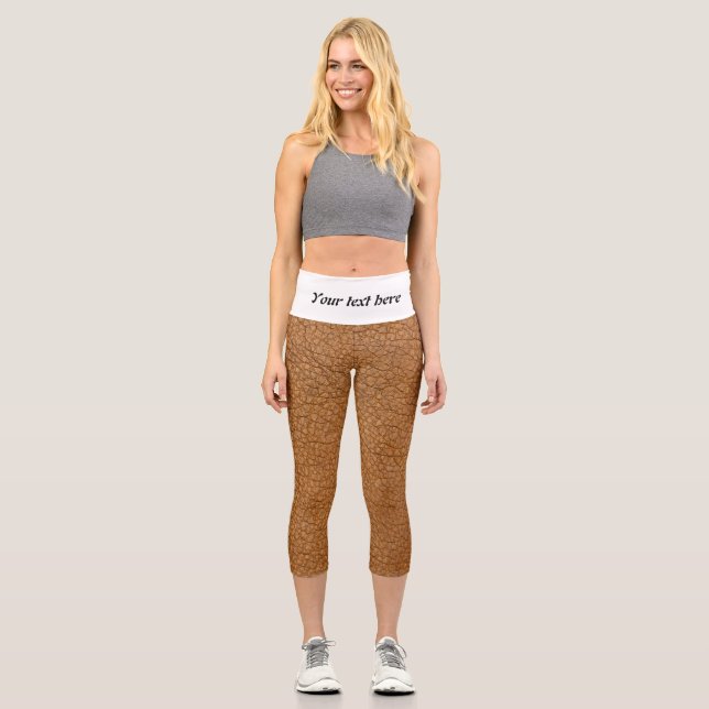 fake leather look capri leggings (Front)