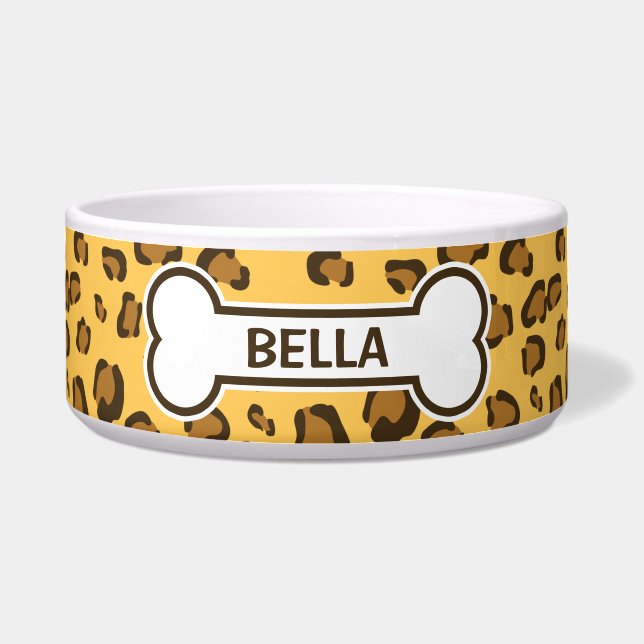 Fake Leopard Print With Bone And Name (Front)