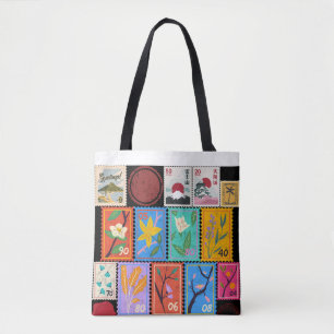 Fake Masterpiece Random Stamps Collage Collection Tote Bag