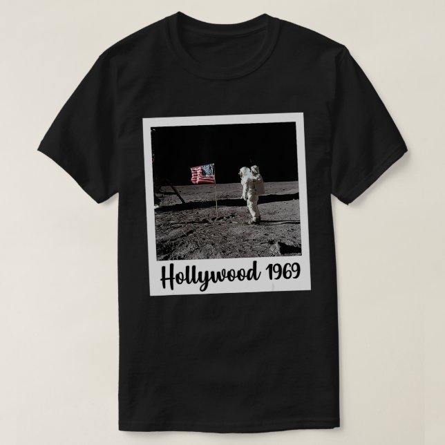 Fake Moon Landing Hollywood LA Conspiracy Lies Fun T-Shirt (Design Front)