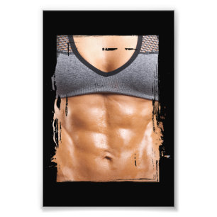 Fake Muscle Woman Fitness Female Body Photo Print