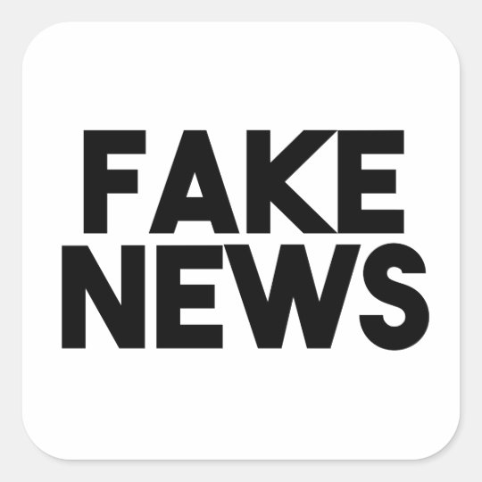 Fake News fashionable Post Truth Square Sticker