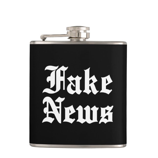 Fake News Hip Flask (Front)