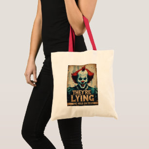 Fake News No War Iran Clown Tote Bag
