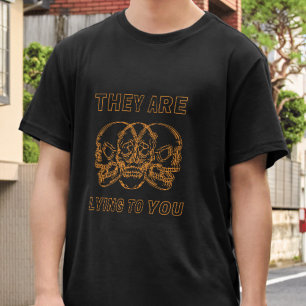 Fake News Skull Tee They Are Lying To You