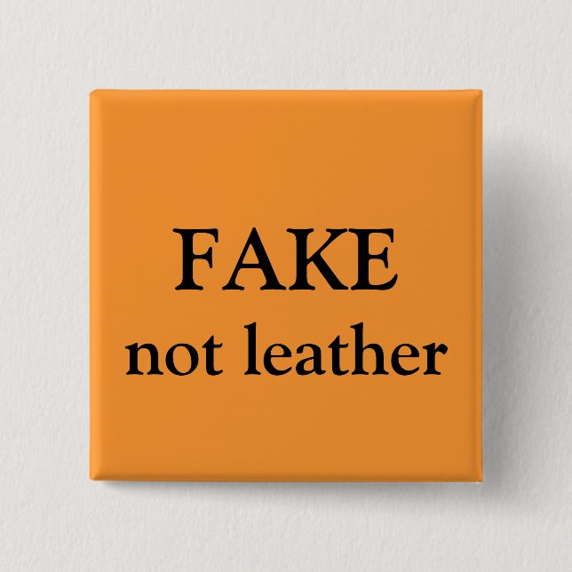 FAKE not leather 2 Inch Square Button (Front)