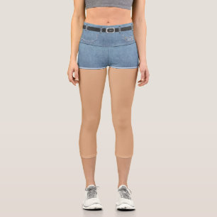 Fake Short Shorts Capri Leggings