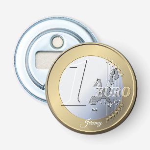 Fake Silver Euro Coin  Bottle Opener