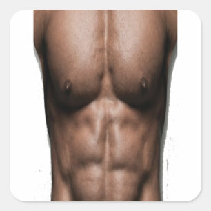 Fake Six Pack Abs Funny Gym Humour Square Sticker