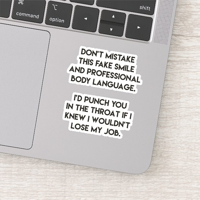 Fake smile - Funny, Sarcastic Quote (Detail)