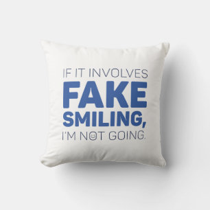 Fake Smiling Throw Pillow