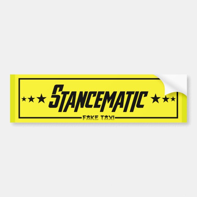 FAKE TAXI SLAP BUMPER STICKER (Front)
