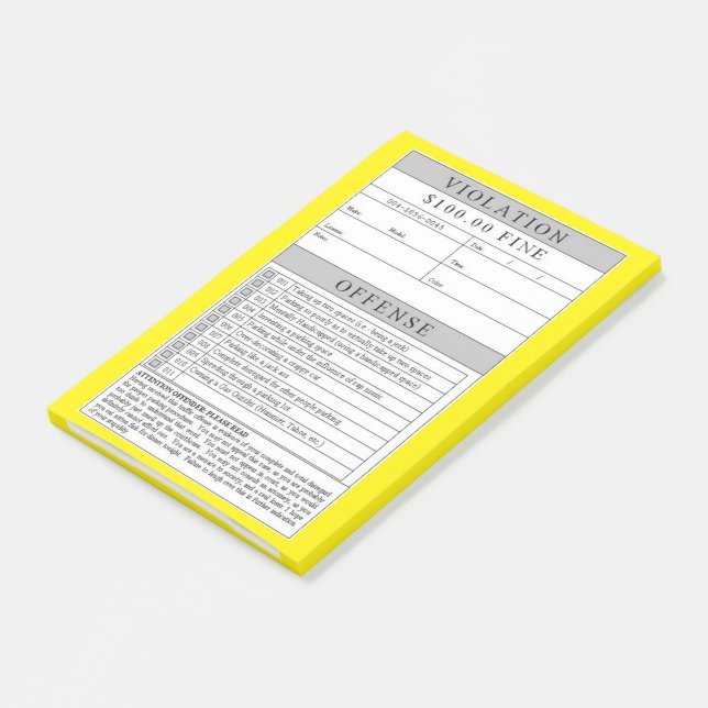 Fake Violation Post-it Notes (Angled)