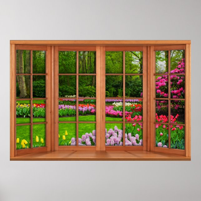 Fake Window Illusion - Spring Garden Poster (Front)