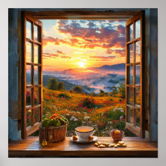 Fake window landscape poster