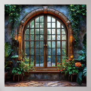 Fake window Rustic Countryside Wall Art 🌿