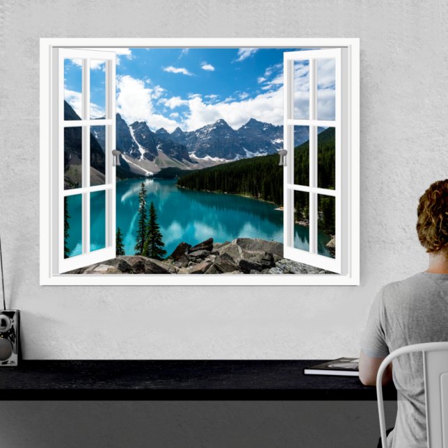    Fake Window View Mountains and Lake Landscape  Poster (Creator Uploaded)