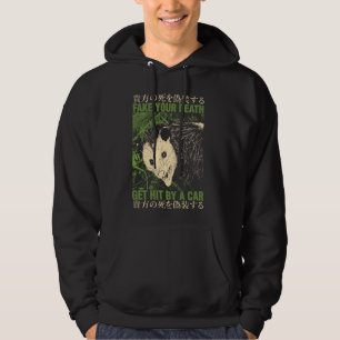 Fake Your Death Get Hit By Car Opossum Japanese Hoodie