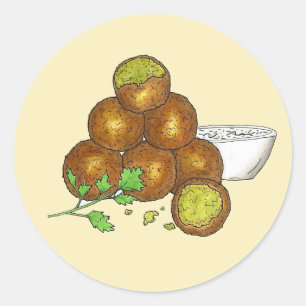 Falafel Balls Middle Eastern Chickpeas Egyptian Classic Round Sticker
