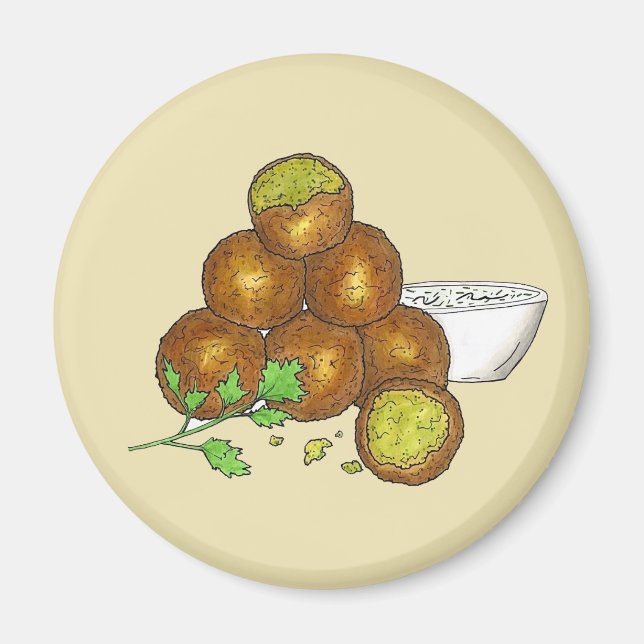 Falafel Balls Middle Eastern Chickpeas Egyptian Magnet (Front)