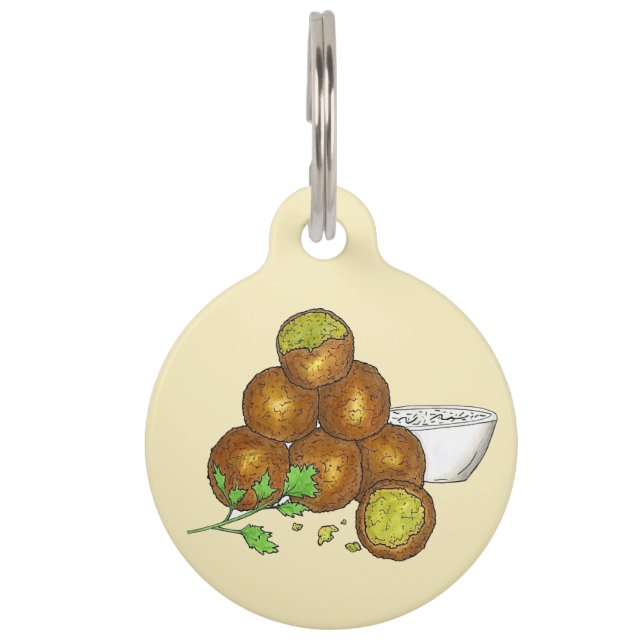 Falafel Balls Middle Eastern Chickpeas Egyptian Pet Tag (Front)
