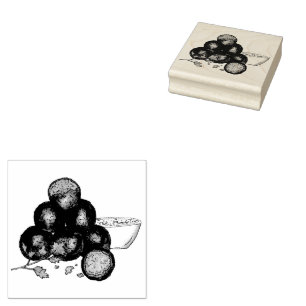 Falafel Balls Middle Eastern Chickpeas Egyptian Rubber Stamp