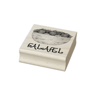 Falafel Balls Stuffed Pita Sandwich Food Chickpeas Rubber Stamp