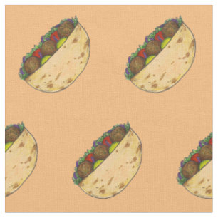 Falafel Pita Sandwich Mediterranean Foodie Fabric