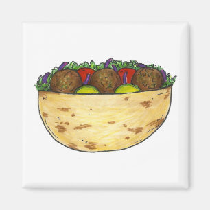 Falafel Pita Sandwich Mediterranean Foodie Magnet