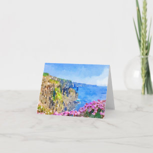 Falaises d'aquarelle de Moher, Irlande Carte de re