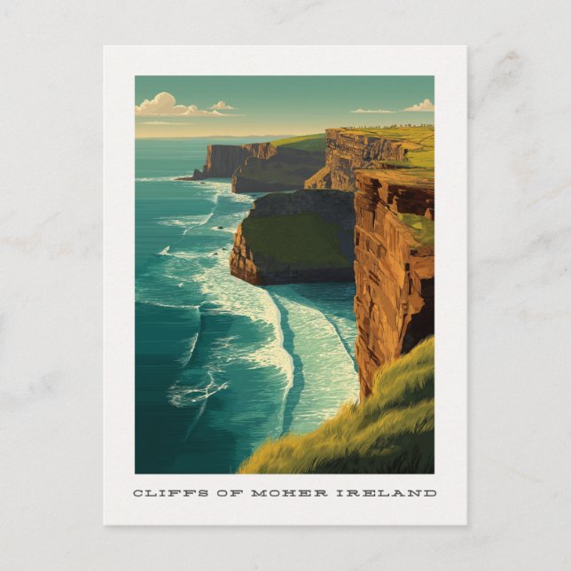 Falaises de Moher Irlande Carte postale Voyage (Devant)