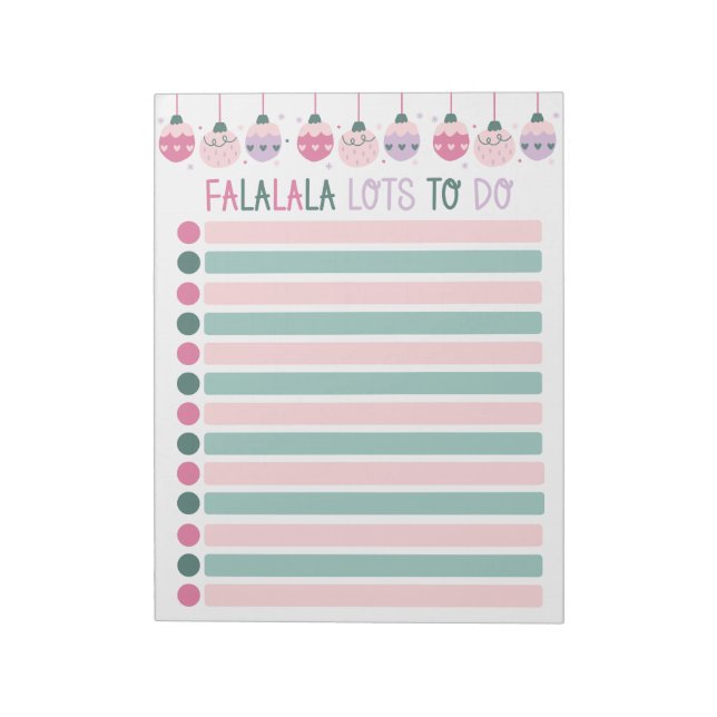 FaLaLaLa Lots to Do Christmas Shopping List Notepad (Rotated)