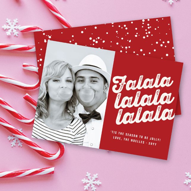Falalalala Bold Script Fun Classic Christmas Photo Holiday Card (Creator Uploaded)