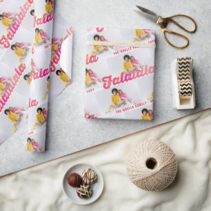 Falalalala Pink Ombre Script Christmas Multi Photo Wrapping Paper