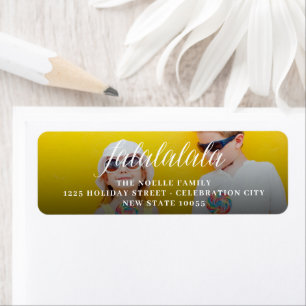 Falalalala Script Fun Holiday Photo Return Address