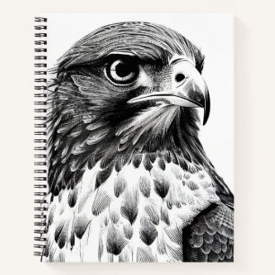 Falcon Bird Wild Nature Animal Illustration Art  Notebook