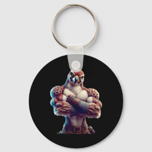 Falcon Flexing Fan Lover Bodybuilding Gym Workout Keychain