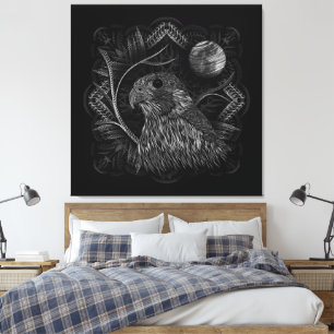 Falcon Full Moon Canvas Print