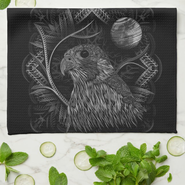 Falcon Full Moon Kitchen Towel (Folded)