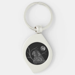 Falcon Full Moon Monogram Black Keychain