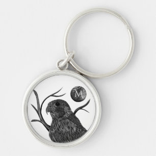 Falcon Full Moon Monogram Keychain