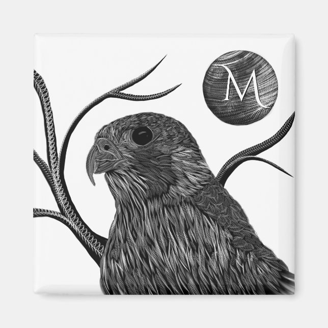 Falcon Full Moon Monogram Magnet (Front)